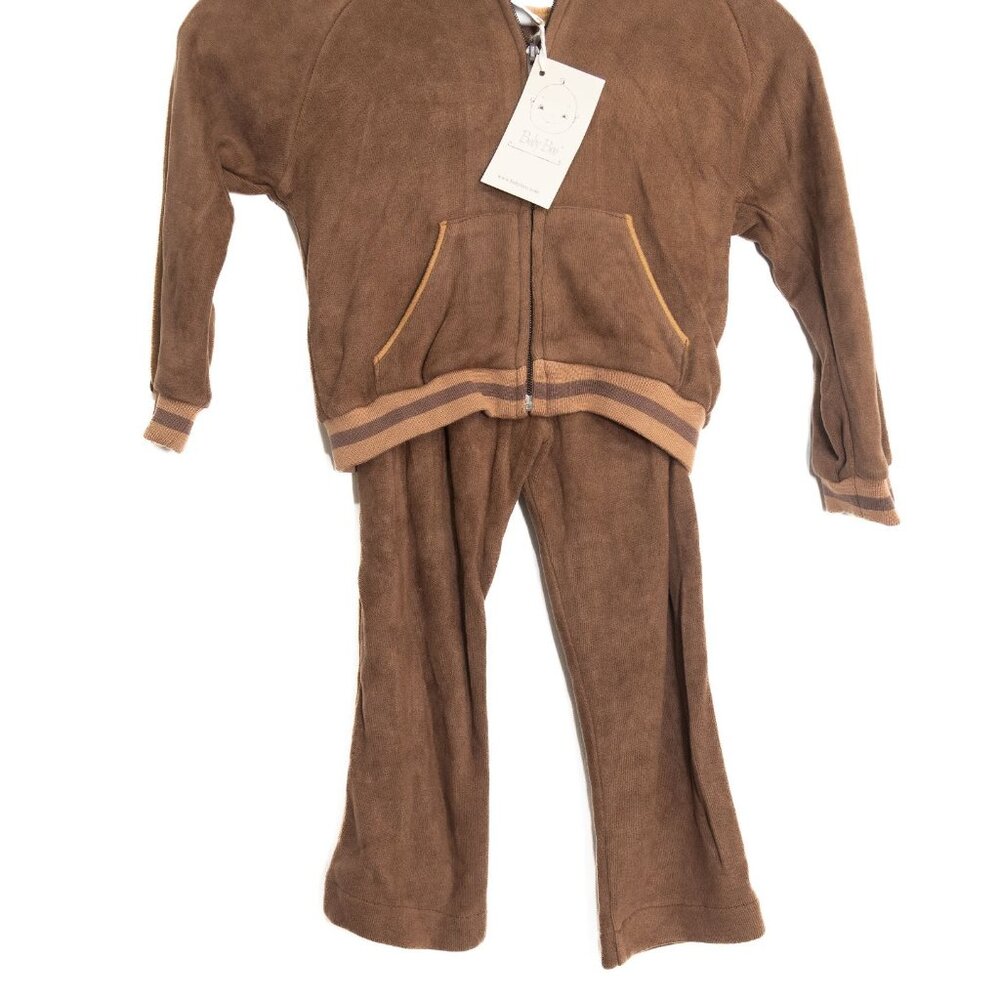 Baby Boo Size 3T Brown Hooded Corduroy Zip-Up Jacket & Flared Pants Set